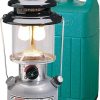 Coleman Powerhouse Dual Fuel Lantern Shines up to 800 Lumens 2-Mantle Lantern Uses Coleman Liquid Fuel or Gasoline with Adjustable Brightness Carry Handle Mantles & Funnel Included 3
