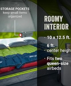 Coleman Skydome Camping Tent with Screened Porch & 5-Minute Setup, Weatherproof 4/6/8 Person Tent with Rainfly & Carry Bag, Made of PFAS-Free Materials 2