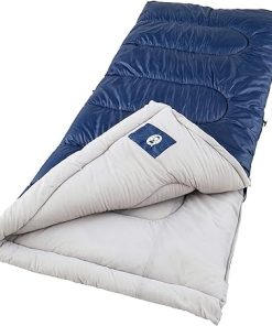 Coleman Brazos 20/30°F Adult Cool-Weather Sleeping Bag with No-Snag Zipper & Stuff Sack, Machine Washable