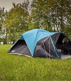 Coleman 8-Person Carlsbad Dark Room Dome Camping Tent with Screen Room, 2 Rooms, Blue 2