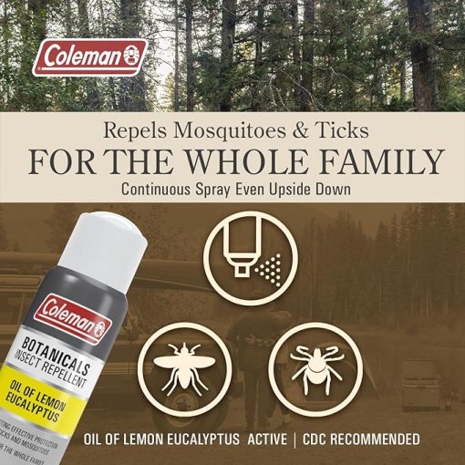 Coleman Lemon Eucalyptus Insect Repellent Spray for Mosquitoes and Ticks, DEET-Free Bug Protection for Up to 6 Hours, Continuous Spray for Skin, Clothes, and Gear - Image 2