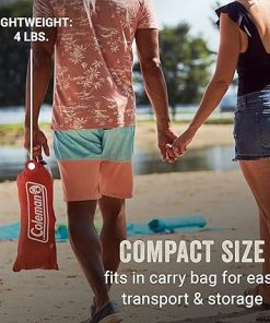 Coleman Skyshade Large Portable Sun Shelter, Easy Setup with Pre-Attached Poles, Beach Canopy Provides Cover from Sand & Sun 2