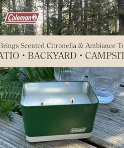 Coleman Citronella Candle 11oz – Outdoor Candle in Retro Cooler Tin – Long-Lasting Decorative Candle for Patio, Camping, Backyard, BBQ & Travel, Green 2