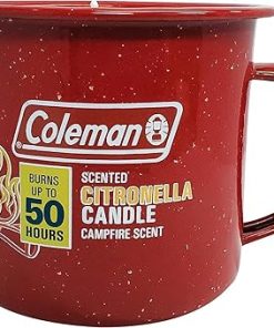 Coleman Scented Outdoor Citronella Candle in Tin Mug, Campfire Scented Rustic Outdoor Camping Candle, Up to 50h Burn Time 2