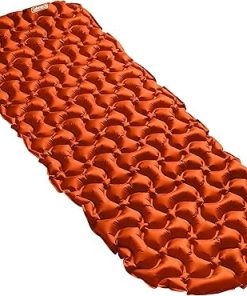 Coleman Kompact Inflatable Camp Sleeping Pad with Built-in Air Valve and Included Carry Bag, No Pump Needed, Textured Grip Bottom Keeps Pad in Place, Premium/Basic