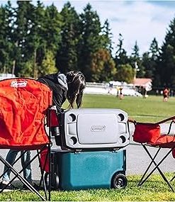 Coleman Camping Chairs with Built-in 4 Can Coolers, Grey/Black and Red, 37″ x 24″ x 40.5″ 2