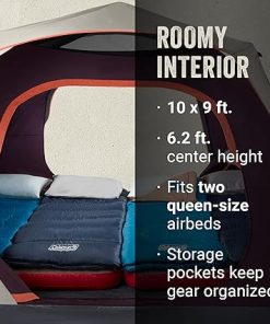 Coleman Skylodge Instant Tent with Rainfly, 4/6/8 Person Family Tent Sets Up in a Minute, Includes Pre-Attached Poles & Carry Bag 2