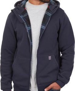 Coleman Polar Men's Fleece Lined Workwear Full-Zip Sweatshirt with Hood, Perfect Hoodie For The Outdoors