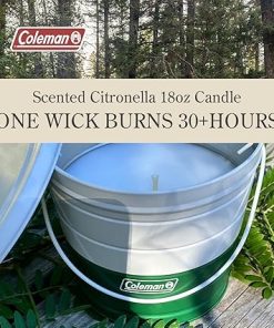 Coleman Citronella Candle 18oz – 30+ Hour Burn Time, Outdoor Candle with Single Wick & Recyclable Tin for Camping, Patio, & Backyard 2