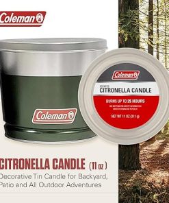 Coleman Outdoor Citronella Candle, Decorative Tin Candle for Patio, Backyard, Camping, and Outdoor Use, Includes Lid for Protection, Up to 25 Hours Burn Time, 11oz 2