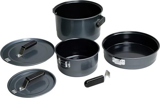 Coleman 6-Piece Steel Family Camping Cookware Set Includes Frying Pan Sauce Pan & Stock Pot Great for Camping Tailgating RVs & Outdoor Cooking