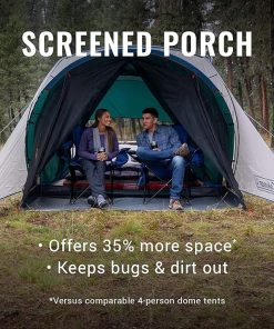 Coleman Weatherproof 4-Person Cabin Tent with Screened Porch, Screen Room Adds 35% More Space, Rainfly Included, 10-Minute Setup 2
