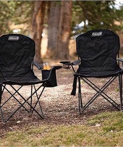 Coleman Portable Quad Camping Chair with 4-Can Cooler, Cushioned Seat & Back with Side Pockets & Cup Holder, Carry Bag Included 2