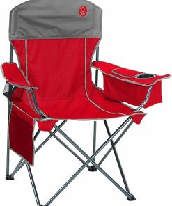 Red and Grey Oversized Quad Camping Chair, with Cooler
