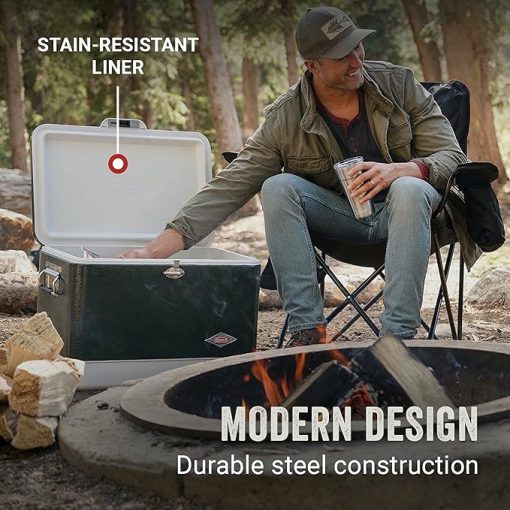 Coleman Cooler | Steel-Belted Cooler Keeps Ice Up to 4 Days | 54-Quart for Camping BBQs Tailgating & Outdoor Activities - Image 2
