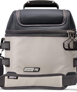 Coleman Pro Insulated Lunchbox 16/24 Can Portable Soft Cooler Rugged Outdoor Design for Jobsites Puncture-Resistant with Dry Storage Compartment Shoulder Strap & Oversized Zippers