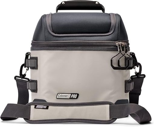 Coleman Pro Insulated Lunchbox 16/24 Can Portable Soft Cooler Rugged Outdoor Design for Jobsites Puncture-Resistant with Dry Storage Compartment Shoulder Strap & Oversized Zippers