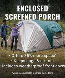 Coleman Cabin Camping Tent with Screened Porch 4/6 Person Weatherproof Tent with Enclosed Screened Porch Option Includes Rainfly Carry Bag Extra Storage and 10 Minute Setup 2